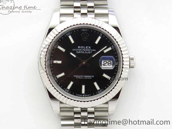 1:1 Bracelet 126334 DateJust Markers 41MM Jubilee SS VRF Black Dial Best on A3235 SS Edition Stick 904L 0729